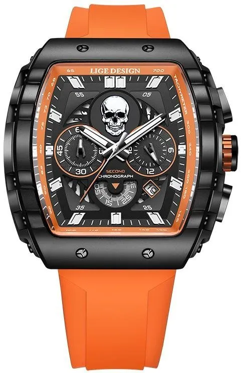 Pánske hodinky Lige Man silikone 89112-1 oranžové