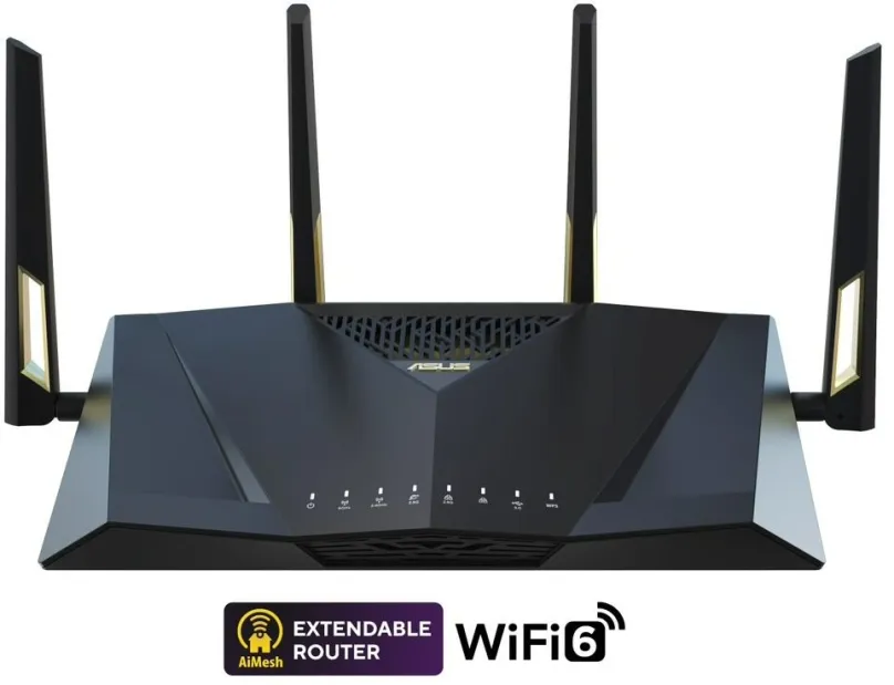WiFi router ASUS RT-AX88U Pro, s WiFi 6, 802.11s/b/g/ac/ax až 6000 Mb/s, dual-band (2.4 G