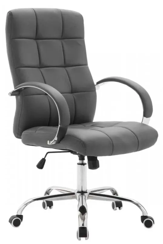 Kancelárska stolička BHM GERMANY Mikos, syntetická koža, sivá
