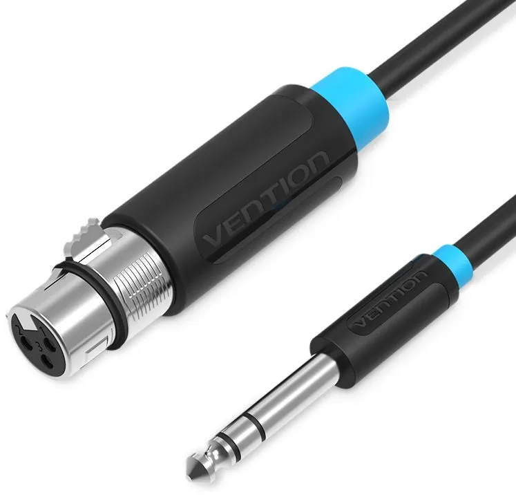 Audio kábel Vention 6.5mm Male to XLR Female Audio Cable 1m Black