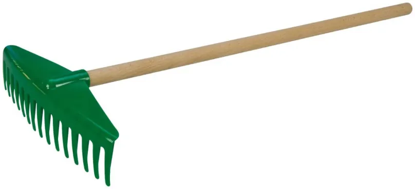 Vonkajšia hra Hrable 60 cm s drevenou rukoväťou v sieťke s držiakom