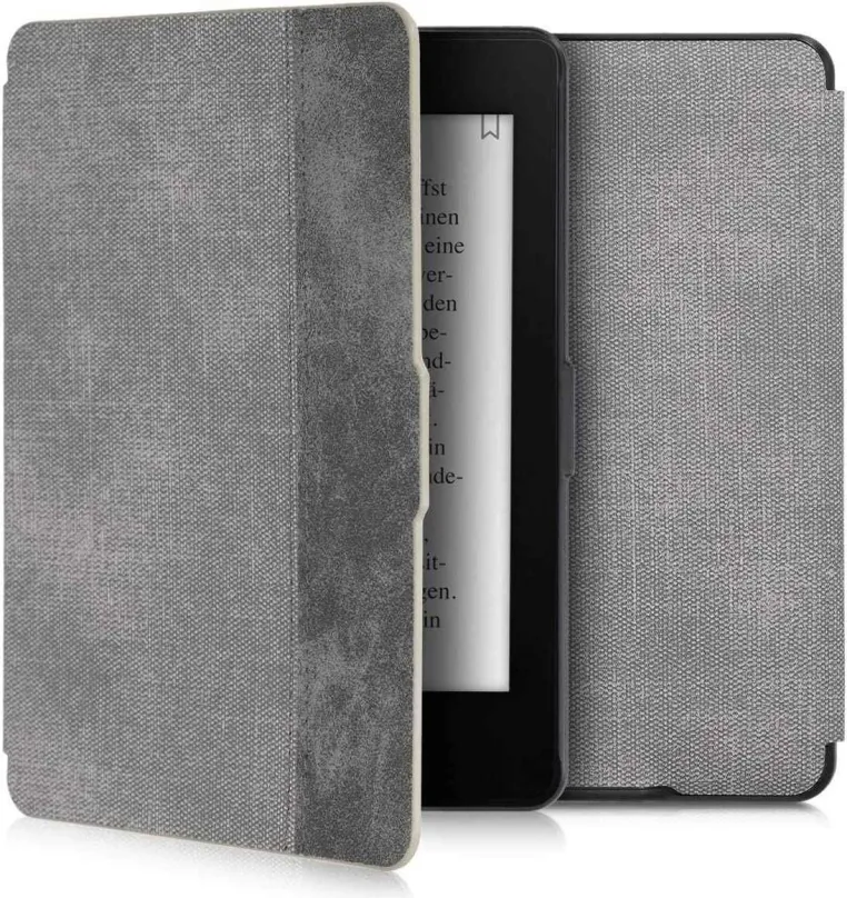 Púzdro na čítačku kníh KW Mobile - Felt Leather - KW5021501 - Púzdro pre Amazon Kindle Paperwhite 1/2/3 - šedá, čierna