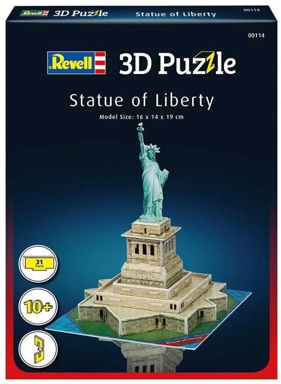 3D puzzle 3D Puzzle Revell 00114 - Statue of Liberty, 31 dielikov v balení, téma Štáty/Mes