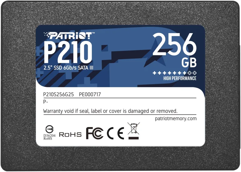 SSD disk Patriot P210 256GB, 2.5", SATA III, QLC (Quad-Level Cell), rýchlosť čítania