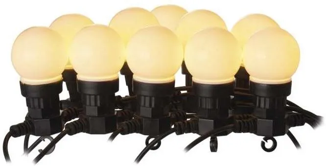 Svetelná reťaz EMOS LED svetelná reťaz – 10x párty žiarovky mliečnej, 5 m, vonkajšia aj vnútorná, teplá biela