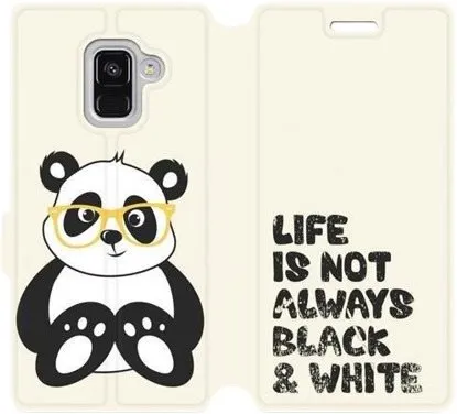 Kryt na mobil Flipové púzdro na mobil Samsung Galaxy A8 2018 - Panda M041S - life is not always black and white