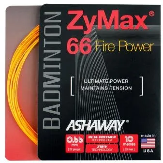 Bedmintonový výplet Ashaway ZYMAX Fire Power 66 orange