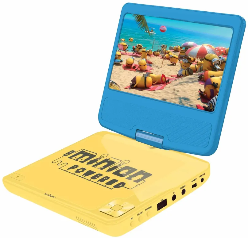 Hudobná hračka Lexibook Mimoni Prenosný DVD prehrávač 7 s rotujúcou obrazovkou a slúchadlami