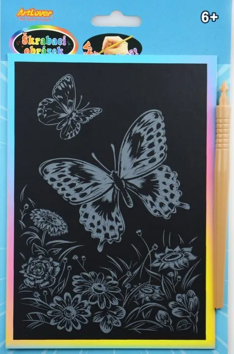 ARTLOVER Dúhový škrabací obrázok - Motýliky
