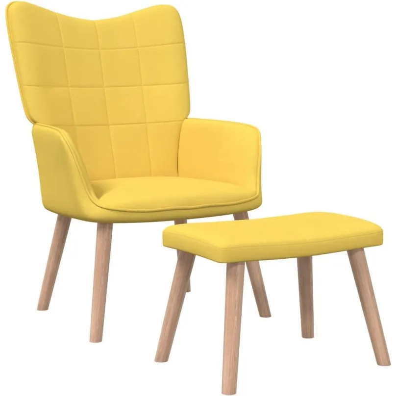 Kreslo Relaxačné stoličky so stoličkou horčicový textil, 327937