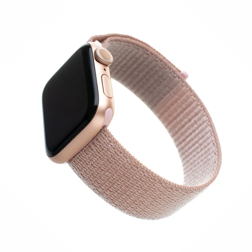 Remienok FIXED Nylon Strap pre Apple Watch 42/44/45/Ultra 49mm ružovo zlatý