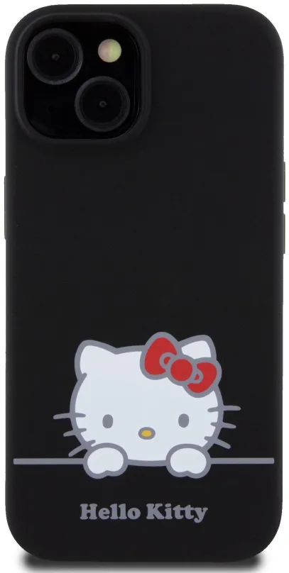 Kryt pre mobil Hello Kitty Liquid Silicone Daydreaming Logo Zadný Kryt pre iPhone 15 Black