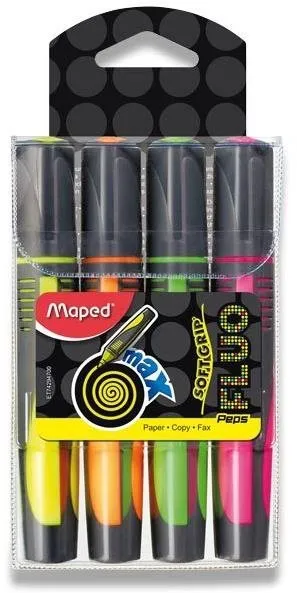 Zvýrazňovač MAPED Fluo Peps Max - sada 4 farieb