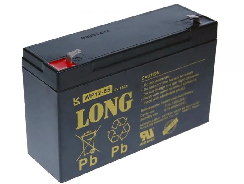 Batéria pre záložné zdroje Long 6V 12Ah olovený akumulátor F1 (WP12-6S)