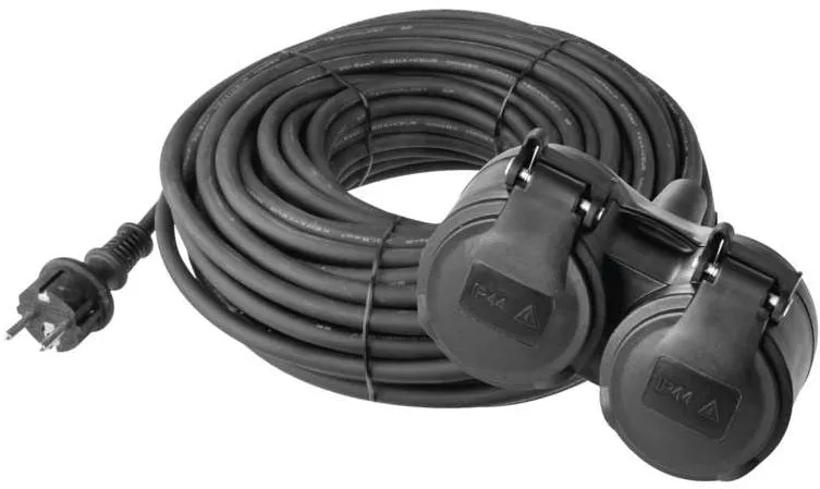 Predlžovací kábel EMOS Predlžovací kábel gumový 10m čierny