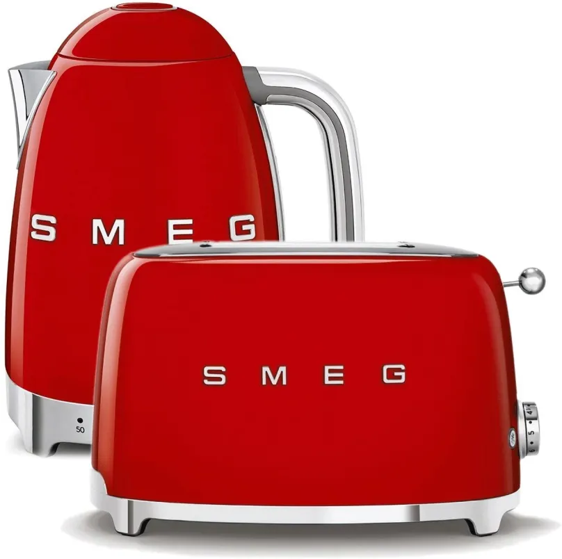 Set SMEG 50's Retro Style Kanvica 1,7 l LED červená + hriankovač 2x2 červený 950W