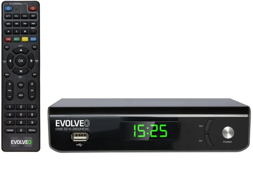 Set-top box EVOLVEO Omega II, DVB-T2 (H.265/HEVC), Full HD, HDMI, SCART, S/PDIF koaxiálne,