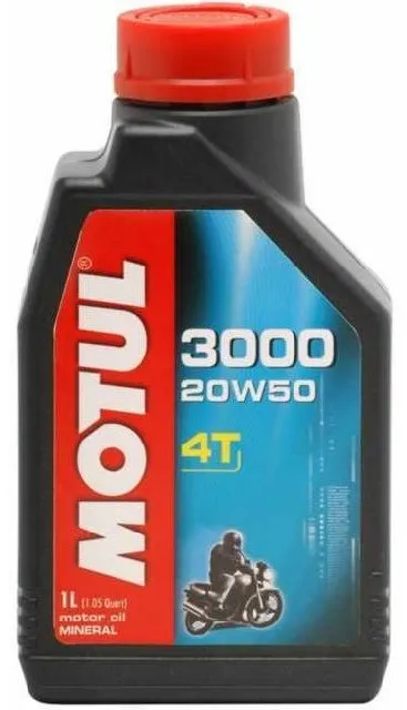 Motorový olej MOTUL 3000 20W50 4T 1L, 20W-50, minerálny, pre 4-taktné motory, API JASO MA-