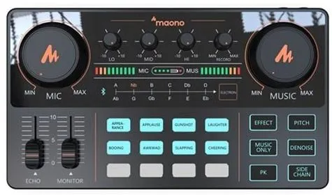 DJ systém MAONO AU-AM200, analógový s USB výstupom, 4 kanály, 12 integrovaných efektov, vs