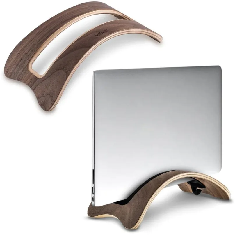 Stojan na notebook Sortland Drevený stojan na odloženie MacBooku - PremiumLine, orechové drevo