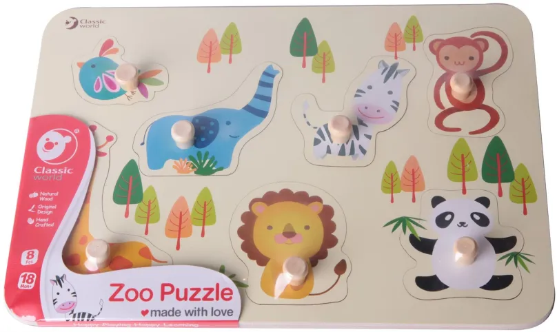 Puzzle Teddies Puzzle doskové obrysové zoo