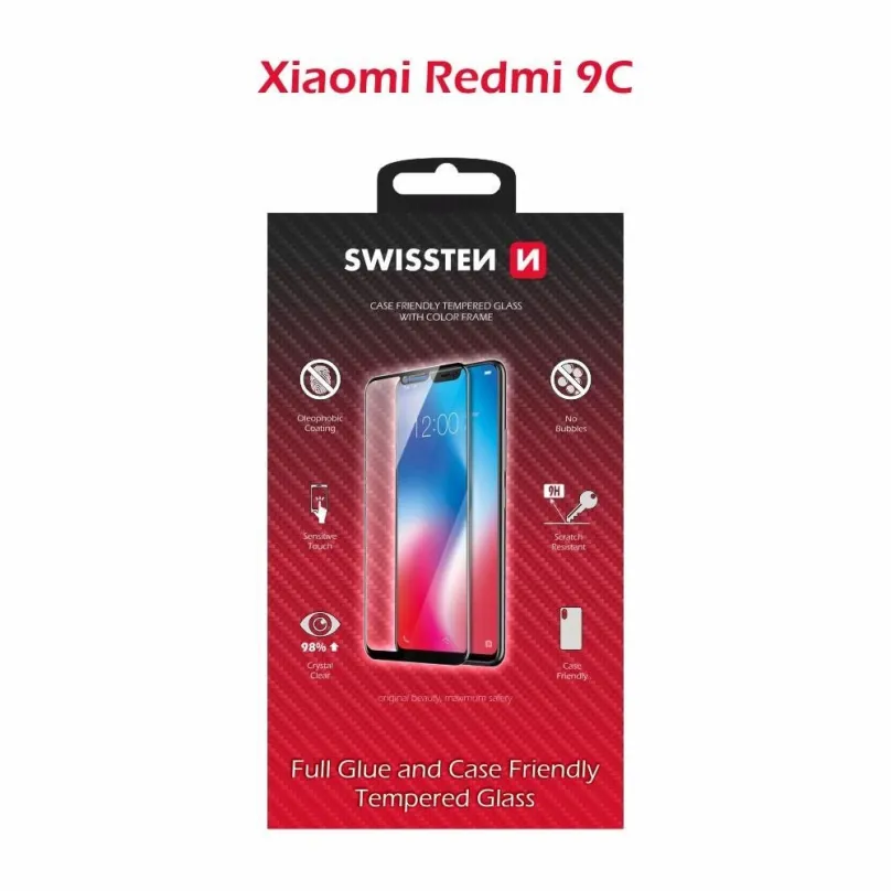 Ochranné sklo Swissten Case Friendly pre Xiaomi Redmi 9C čierne