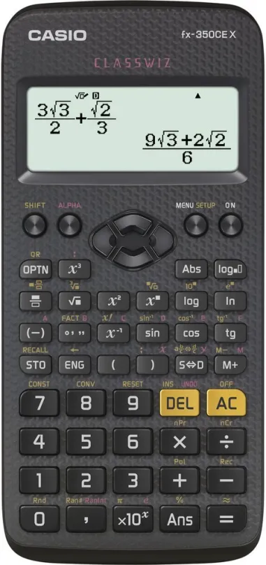 Kalkulačka CASIO CLASSWIZ FX 350 CE X, vedecká k maturite, batériové napájanie, 16miestny