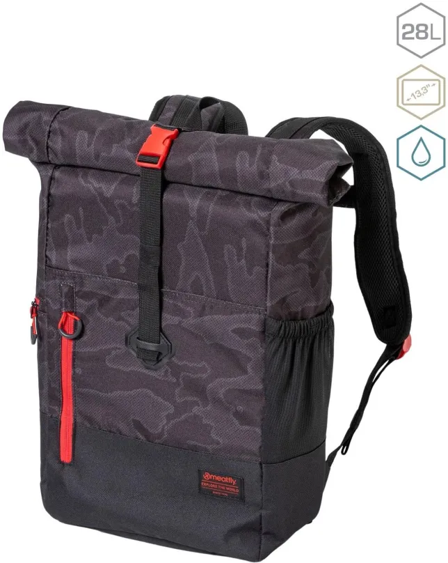 Školský batoh Meatfly Holler Morph Black 28 l