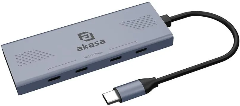USB Hub AKASA - USB Type-C 4 Port Hub / AK-CBCA32-18BK, pripojenie pomocou USB 3.2 Gen 2 (