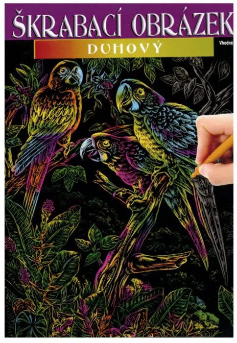 ARTLOVER Škrabací obrázok dúhový Papagáje 20x25cm