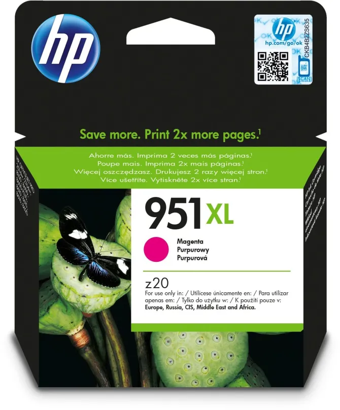 Cartridge HP CN047AE č. 951XL purpurová, atramentová náplň pre tlačiarne HP OfficeJet Pro