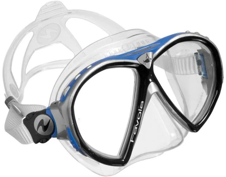 Šnorchlovacia maska Aqualung - Technisub Favola strieborná/modrá transparent silikón