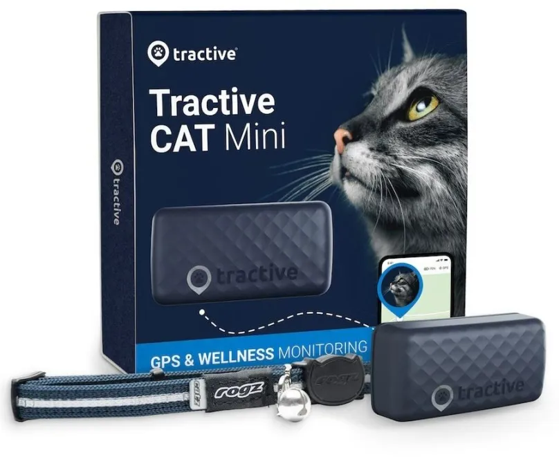 GPS lokátor Tractive CAT Mini, pre zvieratá, kompatibilné s Android, iOS a Windows, poplat