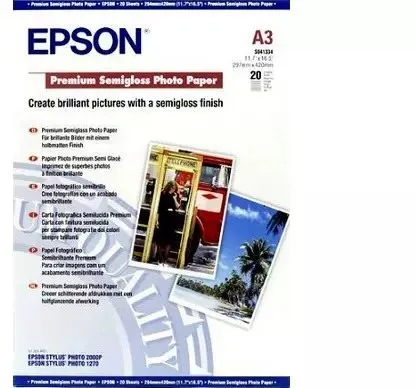 Fotopapier Epson Premium Semigloss Photo Paper - DIN A3+ - 250g/m2 - 20 listov