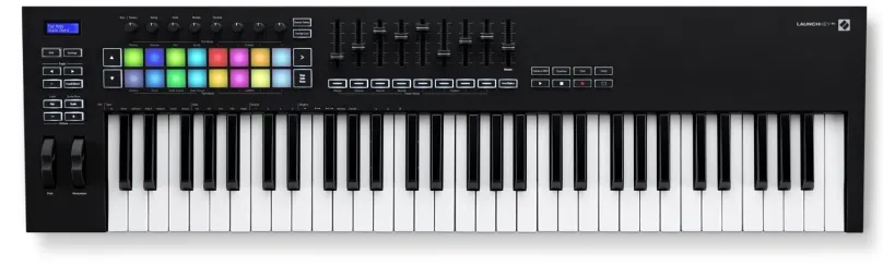 MIDI klávesy NOVATION Launchkey 61 MK3, 61 kláves, s dynamikou, lesklý povrch klávesov, DI