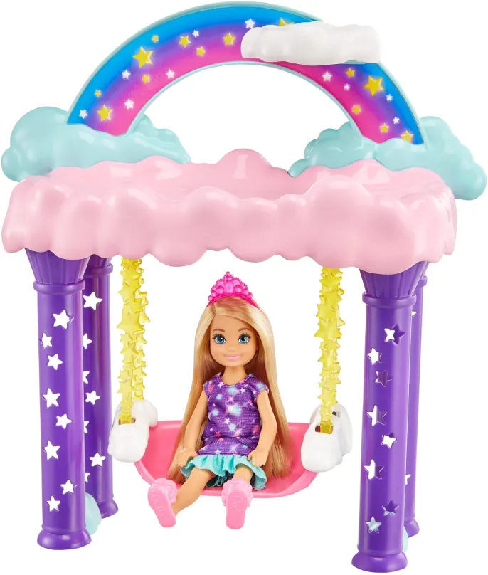 Mattel Barbie Chelsea herný set s hojdacím koníkom, GTF50