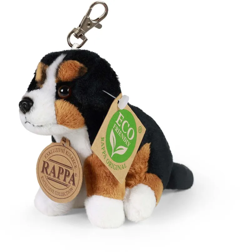 Plyšák RAPPA Plyšová kľúčenka / prívesok pes bernský salašnícky sediaci 9 cm, Eco-Friendly