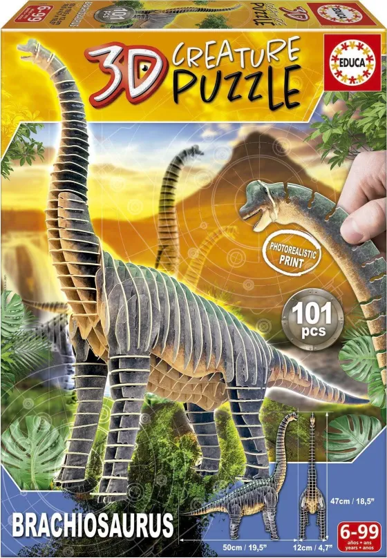 3D puzzle EDUCA 3D puzzle Brachiosaurus 101 dielikov