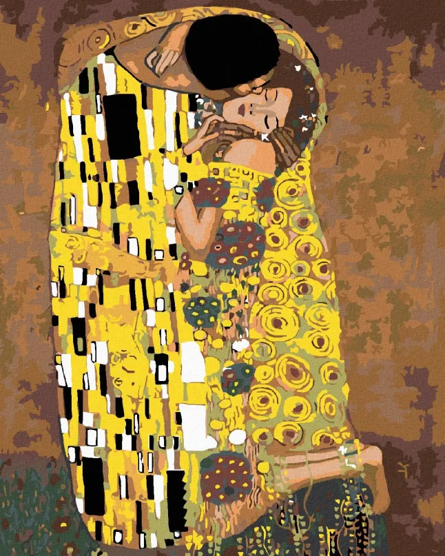 Diamantové maľovanie Diamondi - POLIBEK (Gustav Klimt), 40x50 cm, vypnuté plátno na rám