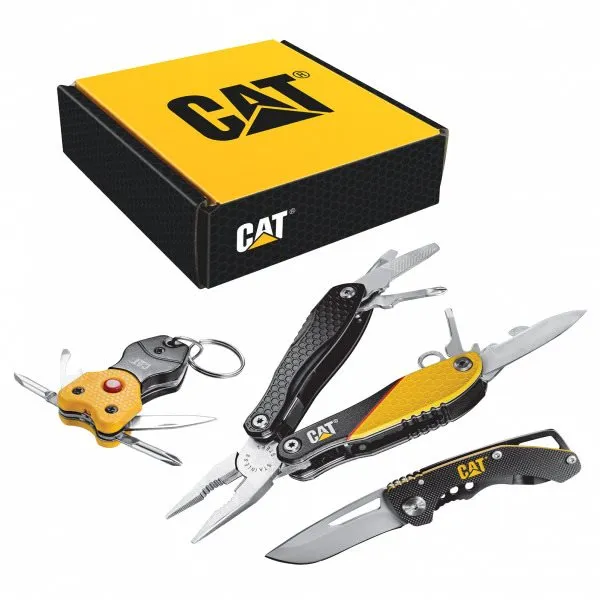 Sada náradia Caterpillar Darčeková multifunkčná sada, nôž, kliešte a kľúčenka CT240192