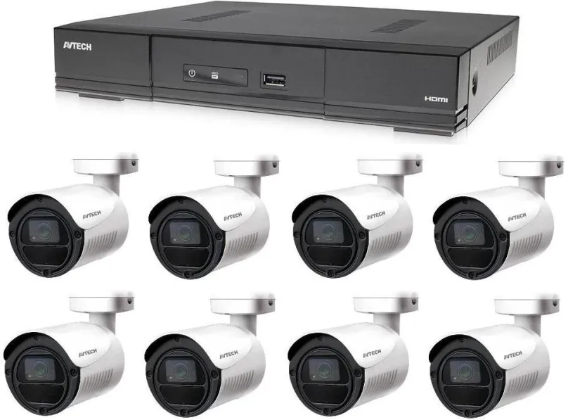 Kamerový systém AVTECH 1x DVR DGD1009AV a 8x 2MPX Bullet kamera DGC1105YFT, , aplikácia pr