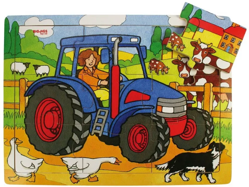 Puzzle Drevené puzzle - Traktor