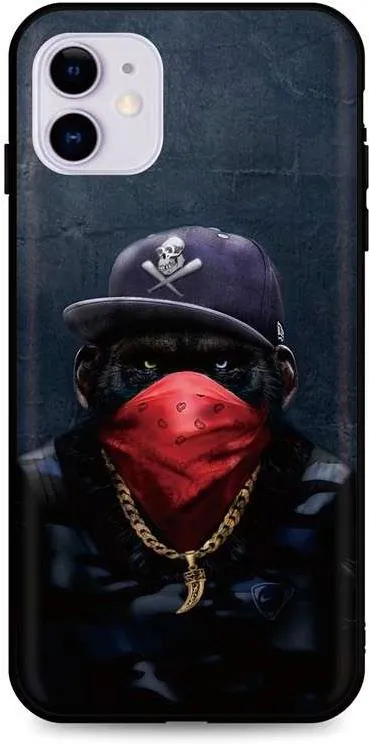 Kryt na mobil TopQ iPhone 11 silikón Monkey Gangster 48928