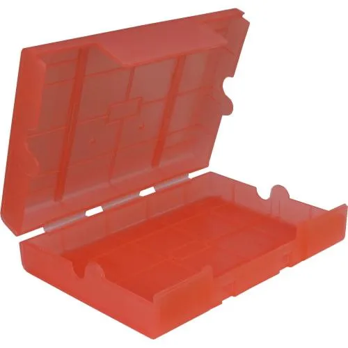 INTER-TECH ochranný plastový box pre 1x 3.5" alebo 4x 2.5" HDD, červený