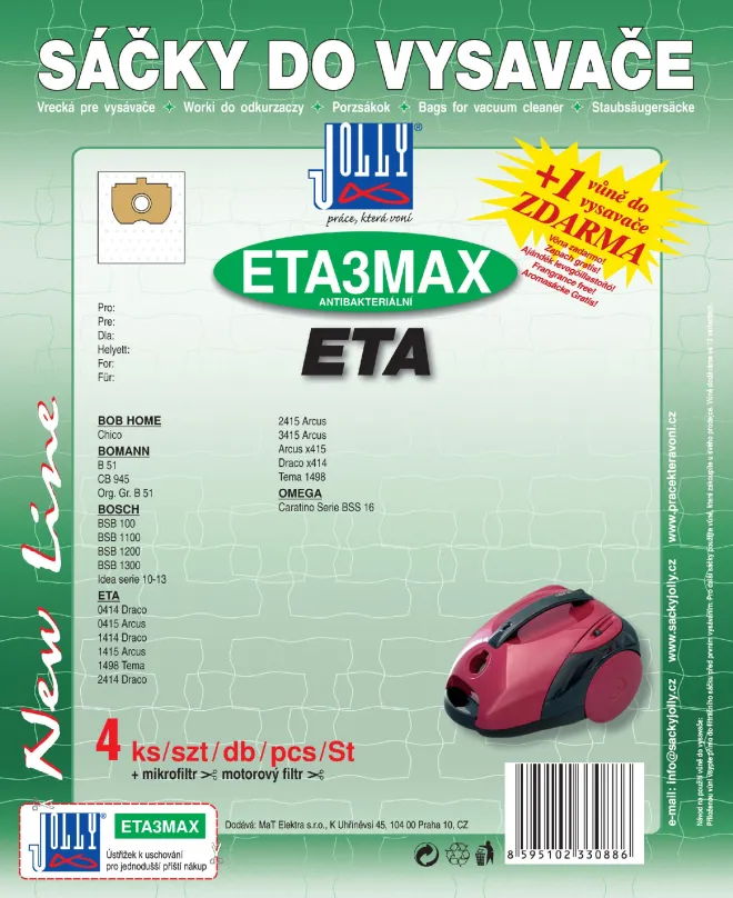 Vrecká do vysávača Vrecká do vysávača ETA3 MAX - textilné