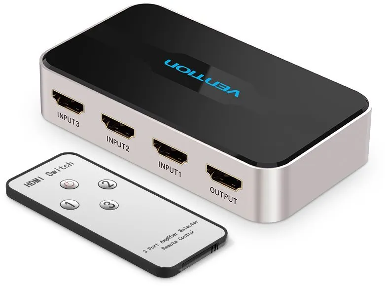 Switch Vention 3 In 1 Out HDMI Switcher Gray META Type