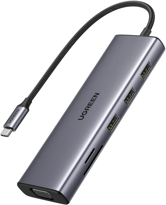 Replikátor portov UGREEN 9-in-1 USB-C na HDMI/3*USB 3.0/VGA/RJ45/SD/TF/PD100W