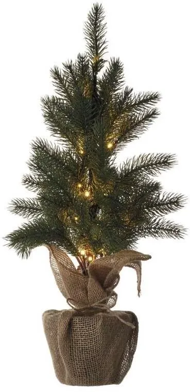 Vianočný stromček EMOS LED vianočný stromček, 52 cm, 3x AA, vnútorná, teplá biela, časovač