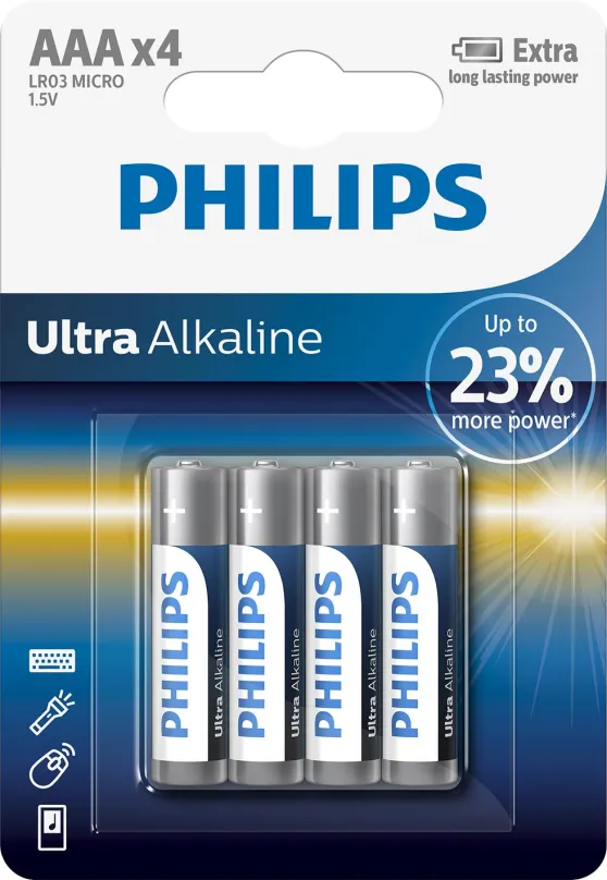 Jednorazová batérie Philips LR03E4B 4 ks v balení