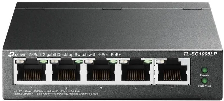 Switch TP-Link TL-SG1005LP, desktop, 5x RJ-45, Power over Ethernet (PoE) a QoS (Quality of